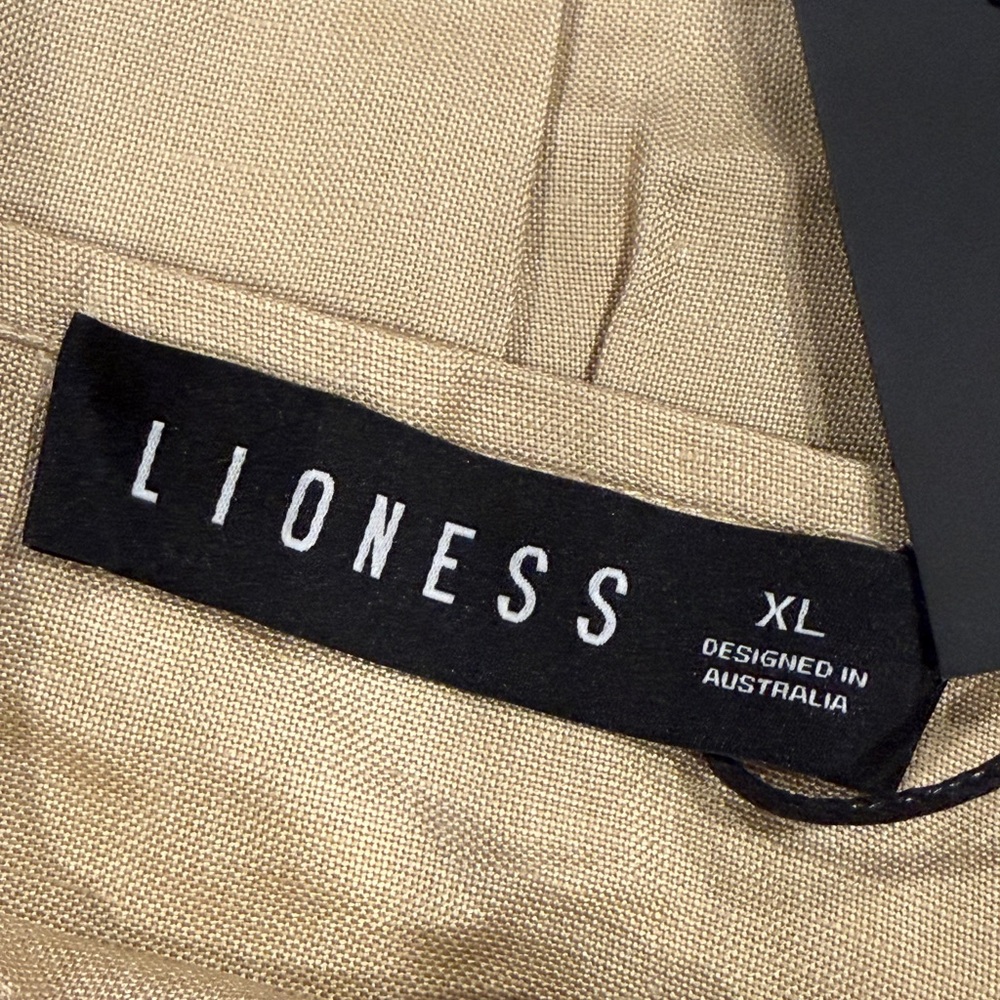 🆕 Lioness Linen Maxi Dress XL 🤎Wheat /Neutral Beige Button Front Boho Luxe NWT - Picture 13 of 16